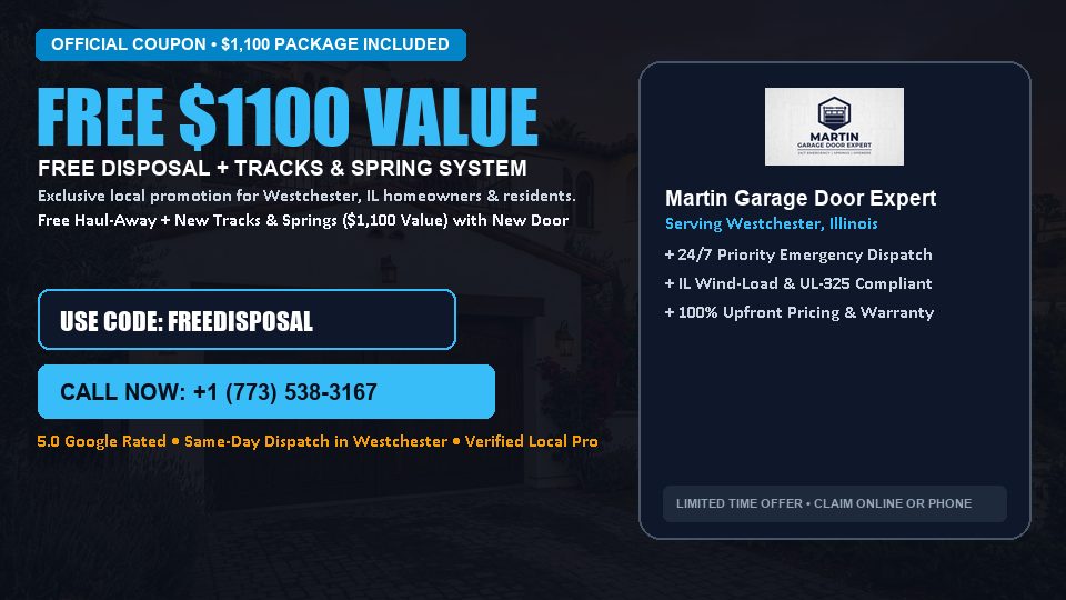 Martin Garage Door Expert FREE Haul-Away & Heavy-Duty Tracks with New Door