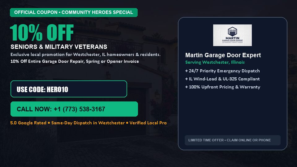 Martin Garage Door Expert 10% OFF Seniors & Military Veterans